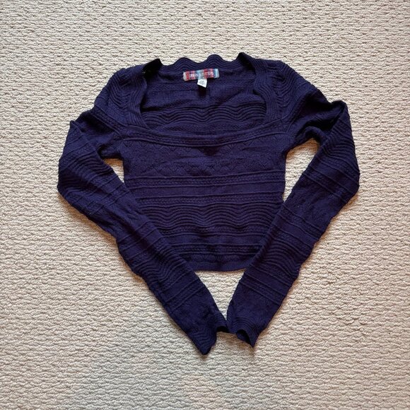 Crochet/Knit Purple Crop Top from Urban Outfitters - Picture 2 of 3